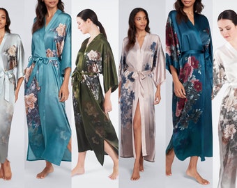 Silk Kimono Robes (Long) - KEINA | KIM+ONO Silk Collection - robes handcrafted for Brides, Bridesmaids & Birthdays