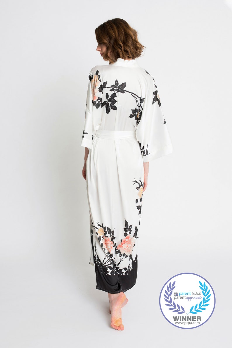 Kimono Robe Blush Rose long Robe KIMONO Charmeuse Etsy