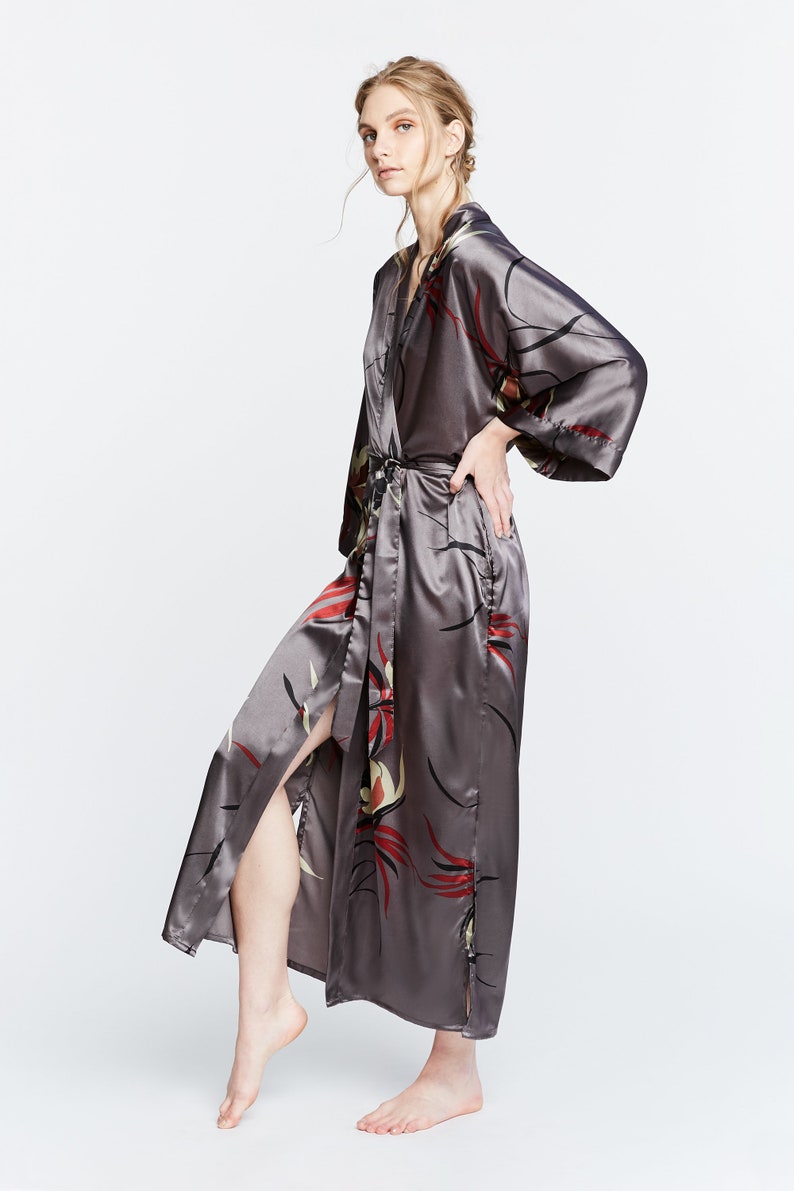 Kimono Robe Satin HANA Long KIMONO Collection Gifts for Brides, Bridesmaids Gifts, Anniversary & Birthday Presents image 3