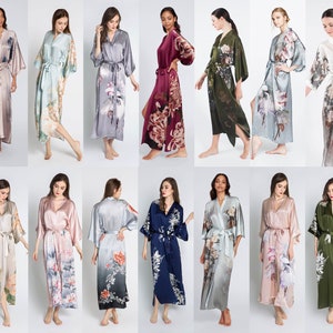 Silk Kimono Robes (Multiple Designs) - Long | KIM+ONO Silk Collection - hand crafted for Brides, Bridesmaids & Birthdays