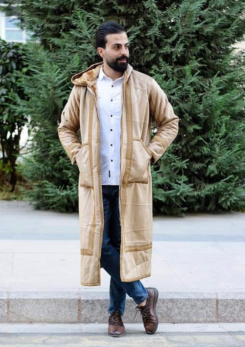 camel hooded wool coat