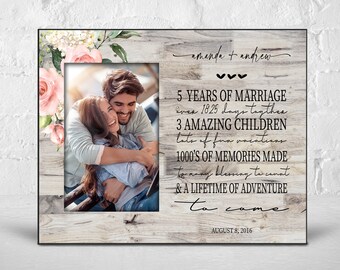 5 Years of Marriage, Anniversary Gift, Wedding Anniversary Gift, Couples Gift