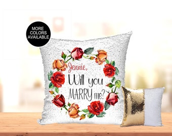 custom sequin pillow with hidden message