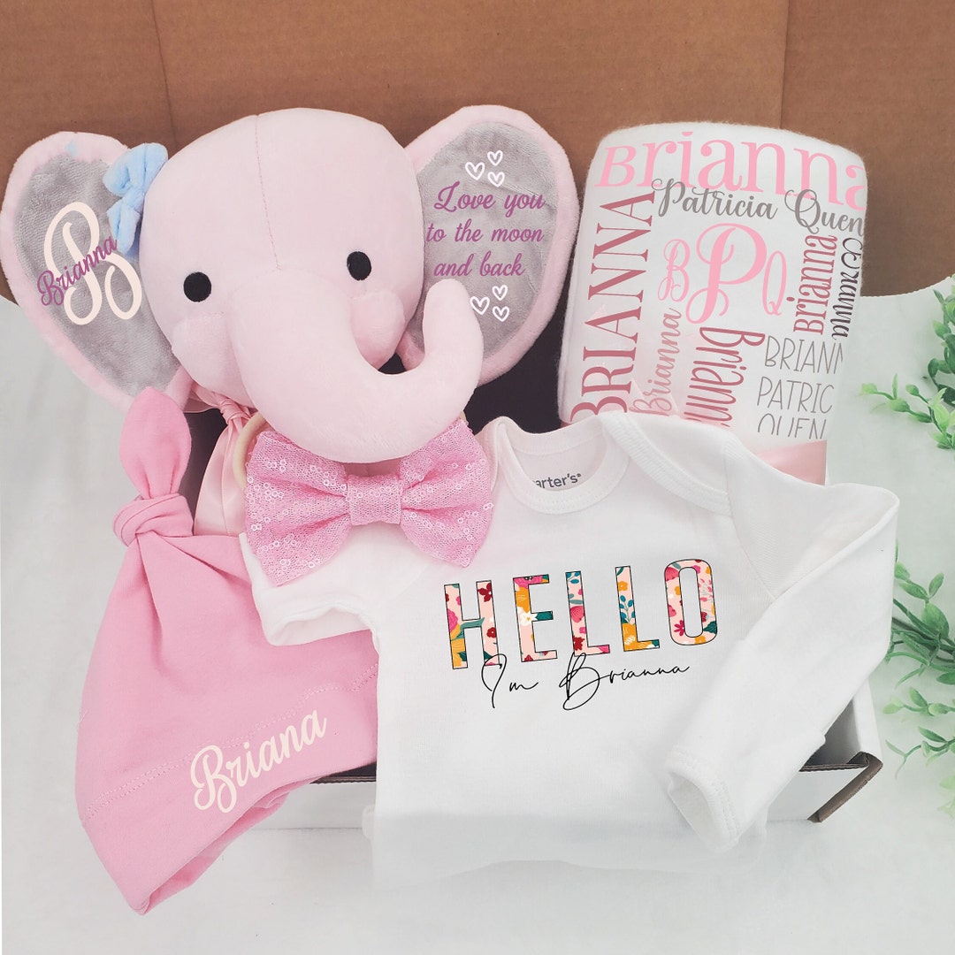 Welcome Baby Girl Gift Box, New Baby Gift Set Box, Newborn Gift Box Set ...