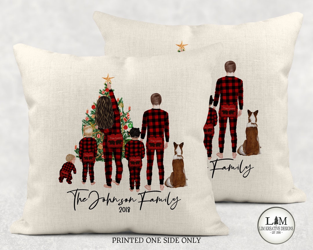Personalized Christmas Family Pillow Family Christmas Pillow Etsy
