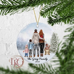 Christmas Ornament Family 2021, Cozy Family Ornament, Customized Holiday Ornament, Family Christmas Sweater Ornament 2021, Family Gift
