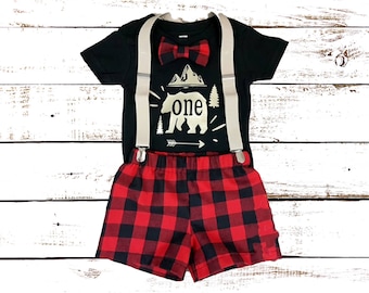 Lumberjack First birthday Boy outfit, Lumberjack Tee, Lumberjack first birthday boy, Buffalos plaid shorts, Lumberjack Birthday