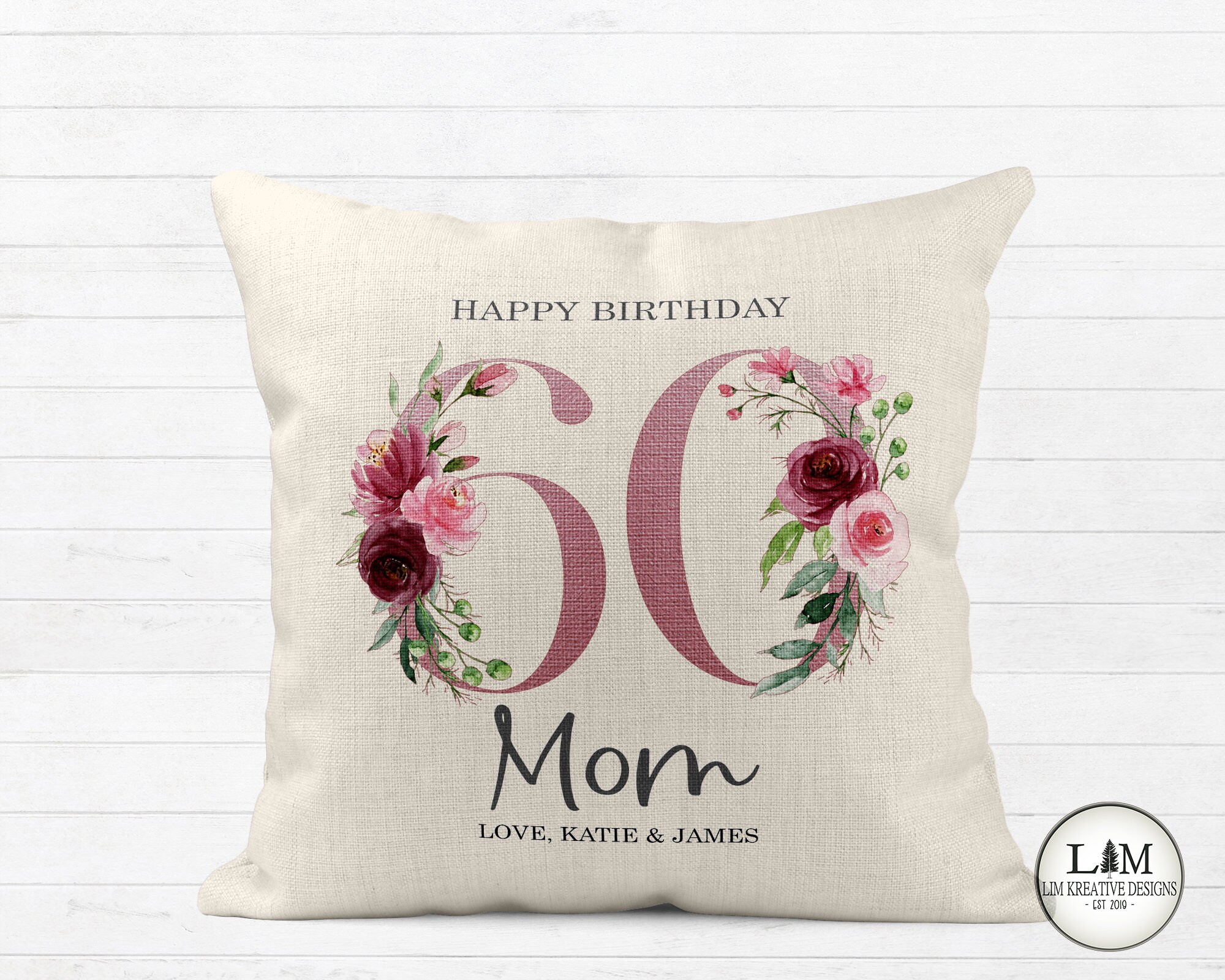 Personalized Birthday Age Pillow 90th 80th 70th Birthday T Etsy