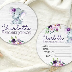 Enseigne de naissance en bois personnalisée éléphant, nom de bébé personnalisé, plaque de faire-part de naissance, souvenir nouveau-né, décoration de chambre de bébé fille