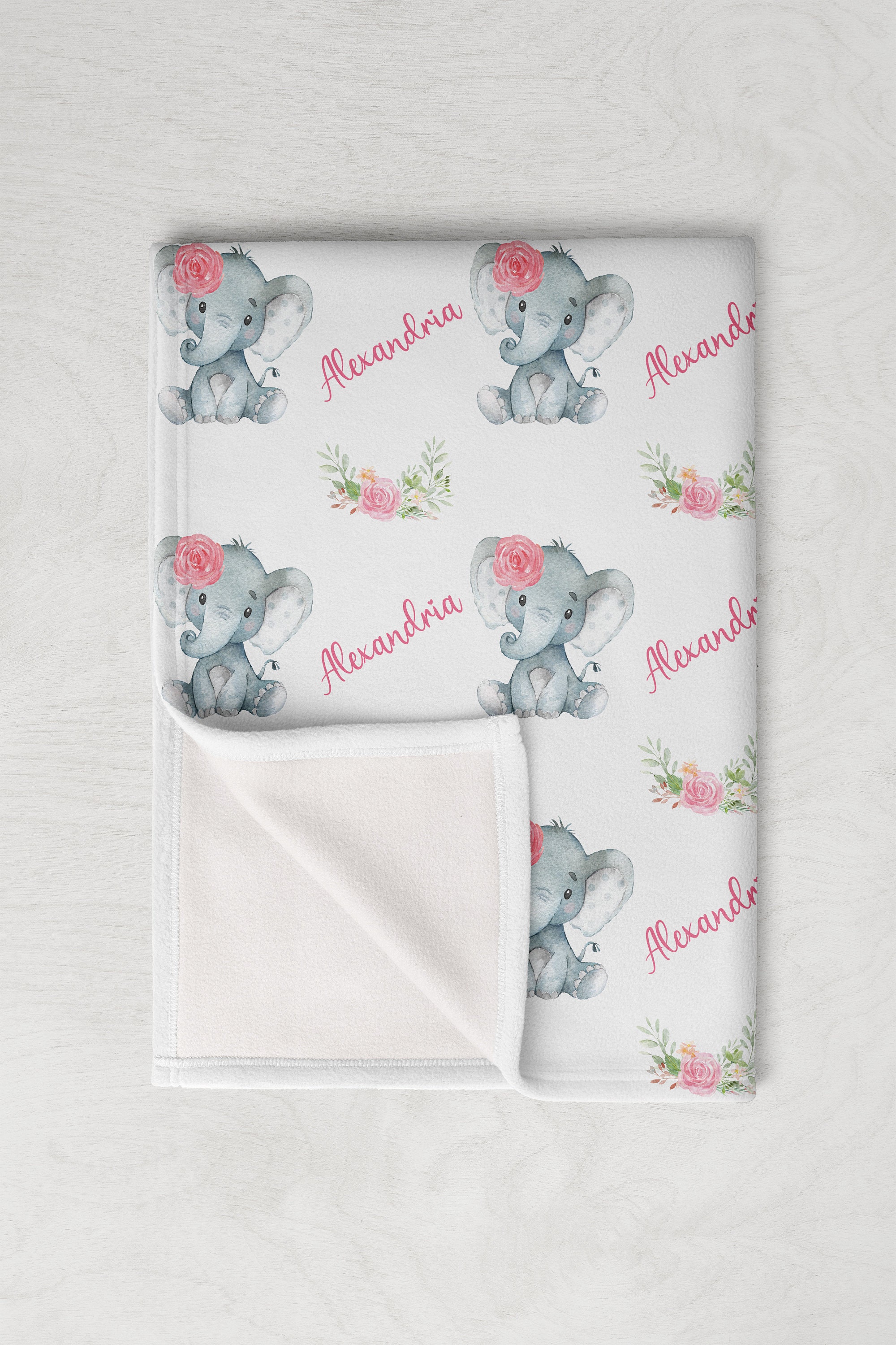 Personalized Baby Blanket Elephant Baby Blanket Custom Baby Etsy