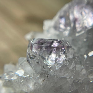 Clear with Purple Phantom natural Faceted Cube on Quartz Cluster | High Quality | Rare | Fujian Province, China