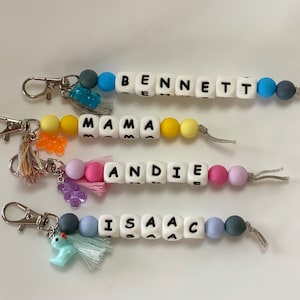Bag tag/keychain! Silicone beaded name tags for your personal items