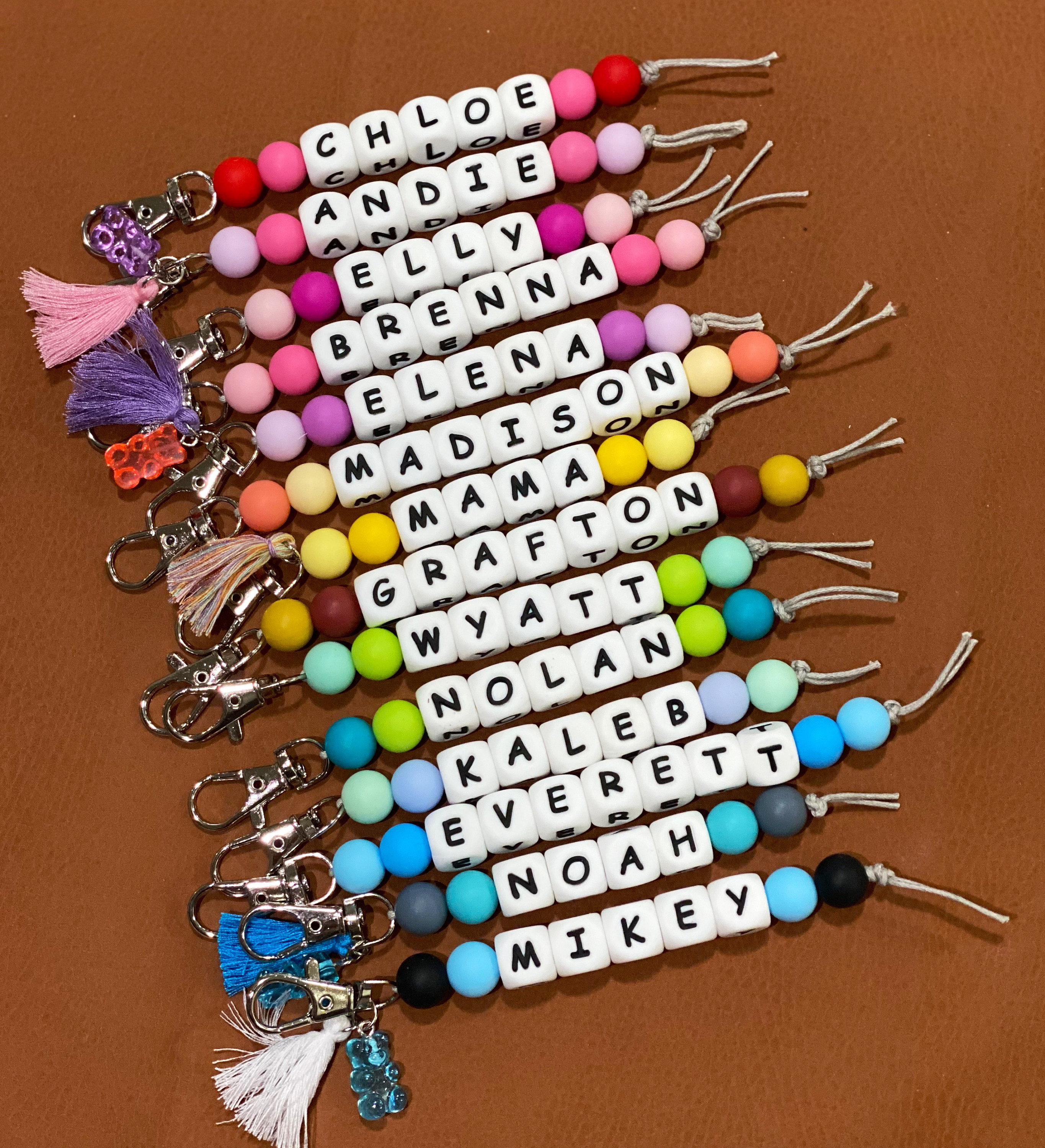 Bag tag/keychain Silicone beaded name tags for your personal Etsy
