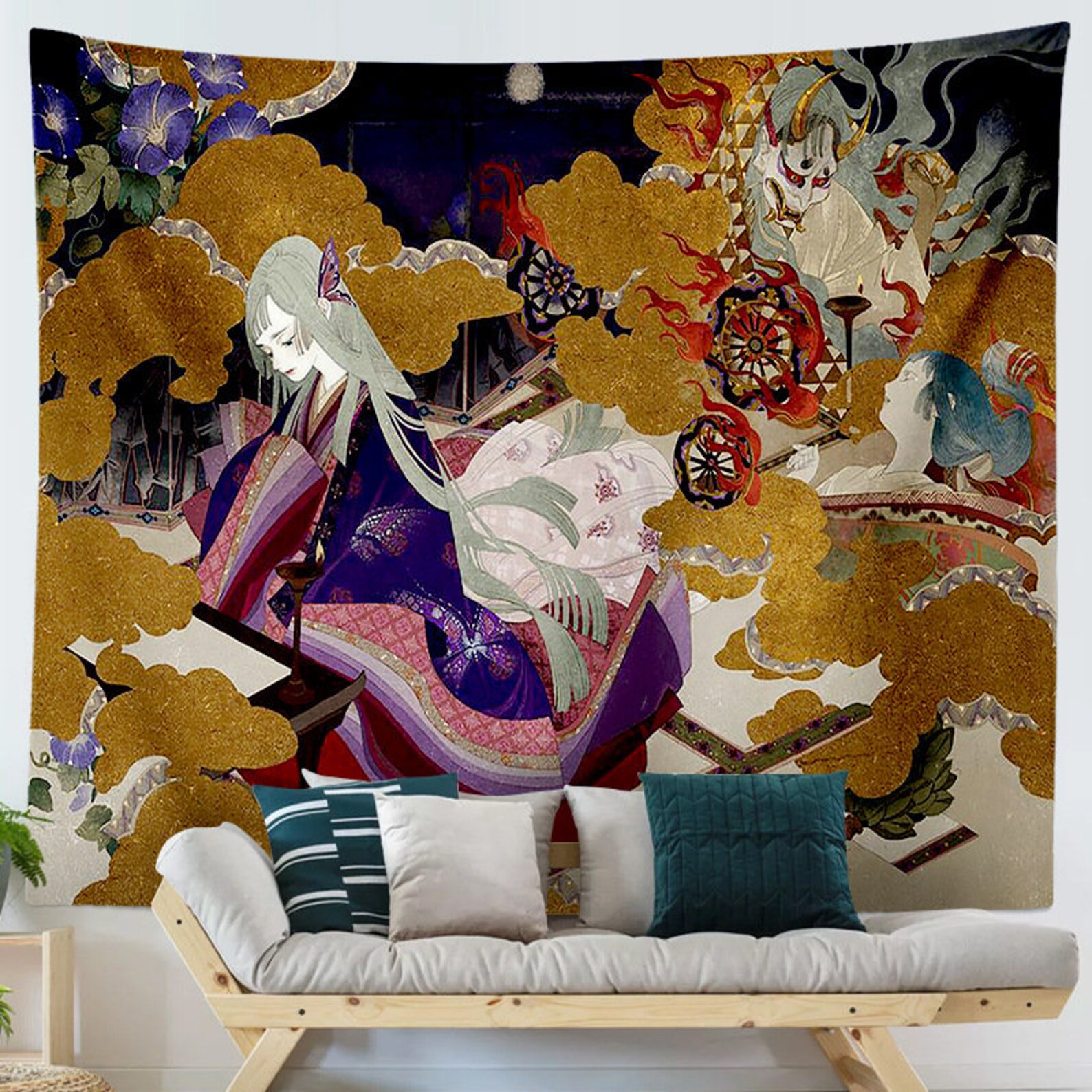 Unique Tapestry Abstract Art Wall Hanging Japanese Style  Etsy