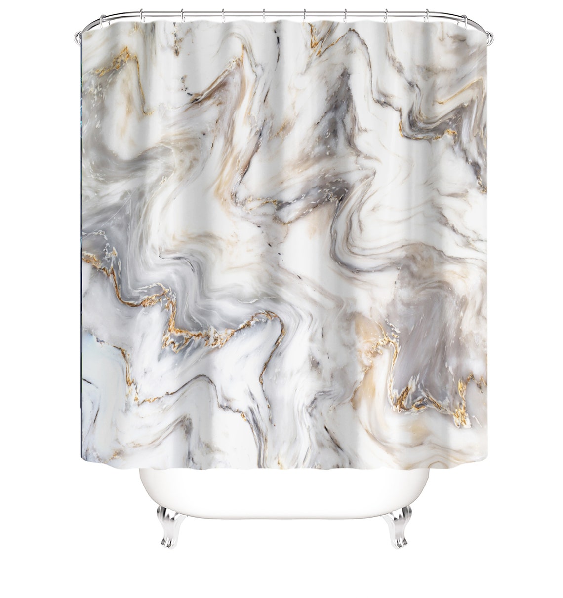 Marble Shower Curtain Colorful Bath Curtain Bathroom Decor Etsy