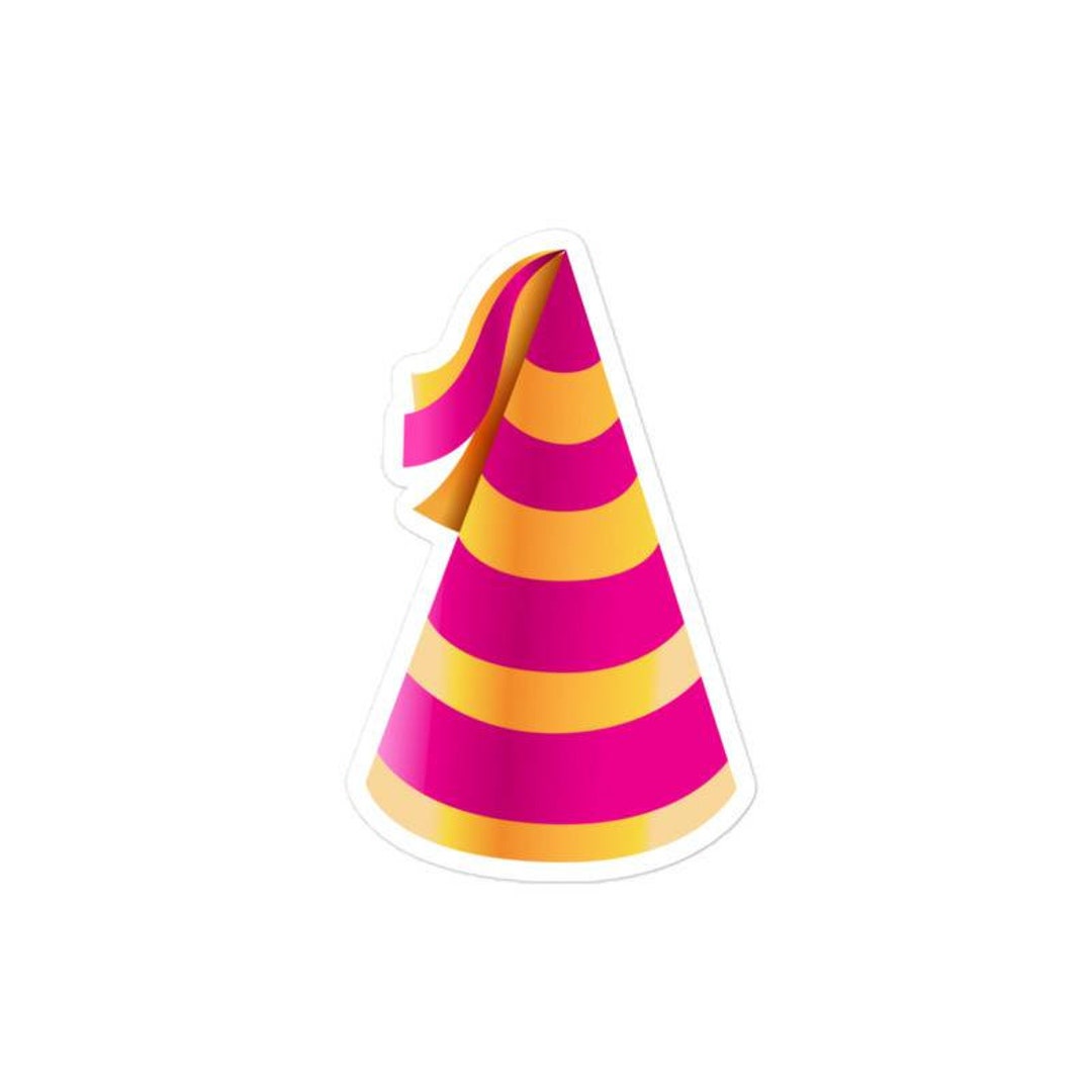 Pink Party Hat Sticker Etsy
