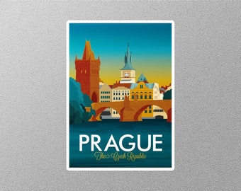 Vintage Prague The Czech Republic Travel Sticker