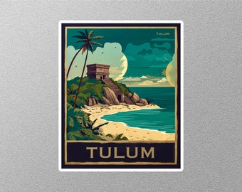 Vintage Tulum Travel Stickers