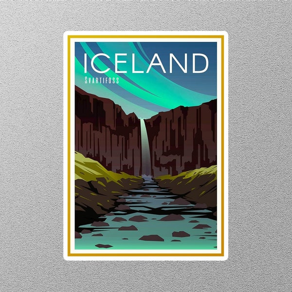 Vintage Iceland Travel Sticker