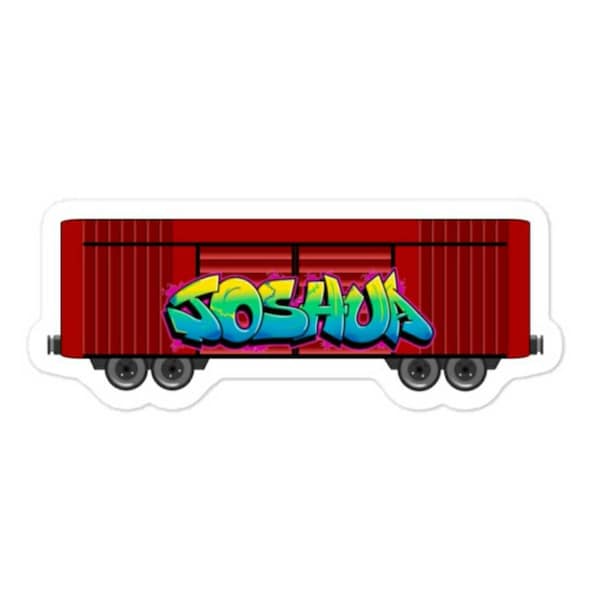 Custom Name Graffiti On Red Train PERSONALIZED CUSTOM STICKERS