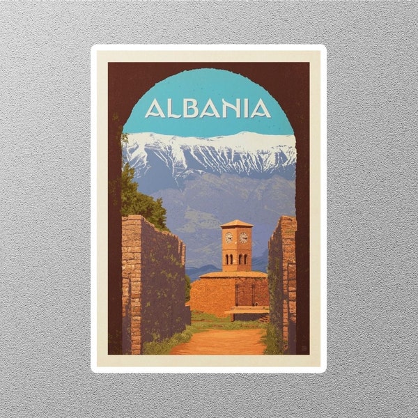 Vintage Albania Travel Sticker