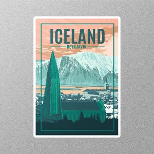Vintage Iceland Travel Sticker