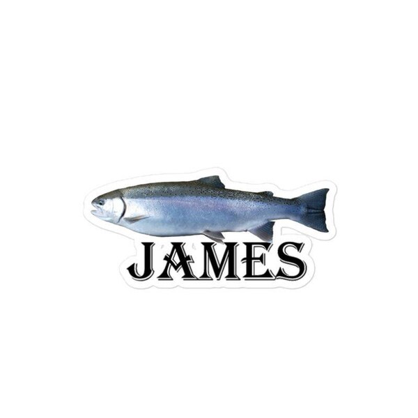 Your Name Fish Salmon PERSONALIZED CUSTOM STICKERS