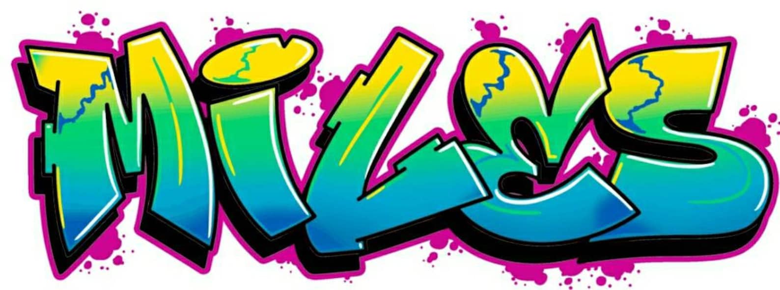 Miles Graffiti Decal Sticker Etsy