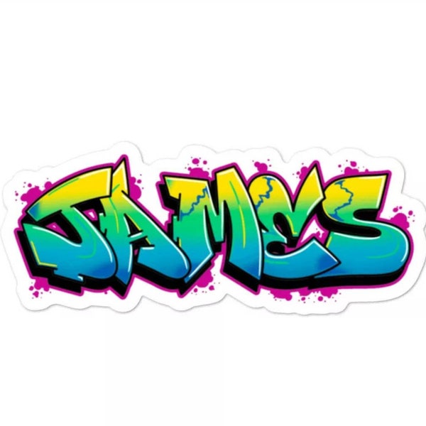 Uw naam Graffiti GEPERSONALISEERDE AANGEPASTE STICKERS