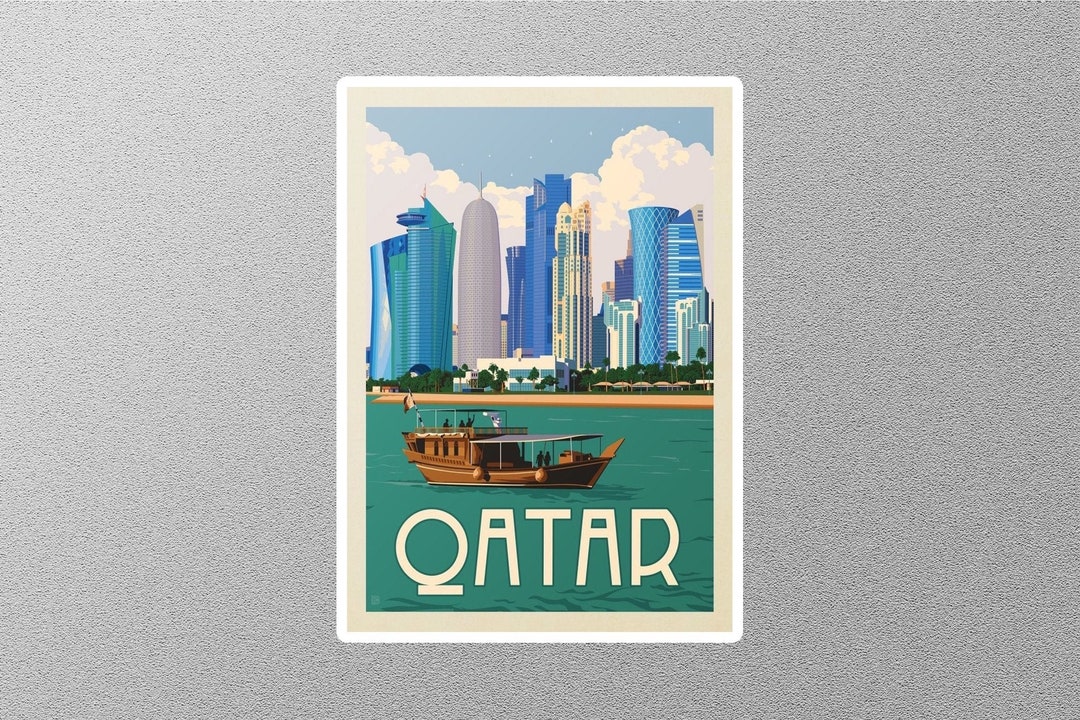 Vintage Qatar Travel Sticker Etsy