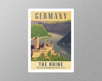 Vintage Germany The Rhine Travel Sticker