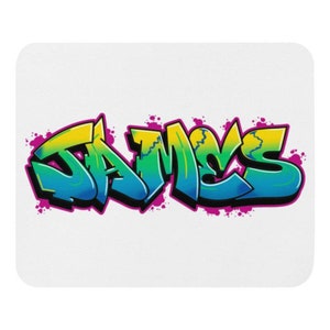 Your Name Custom Graffiti Mouse Pad, Personalized Graffiti Mouse Pad