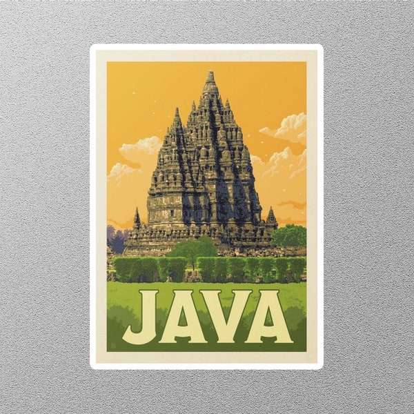 Vintage Java Travel Sticker