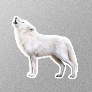 White Wolf Howling Sticker