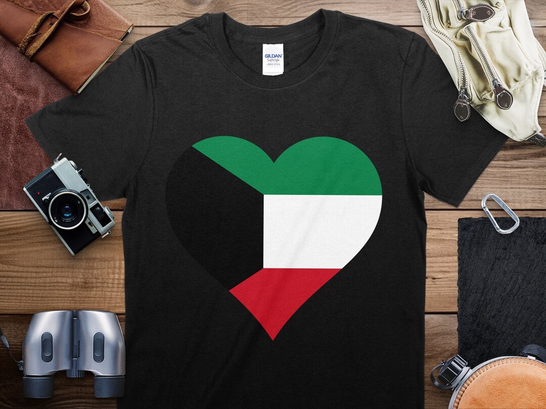 Kuwait Heart Flag Tshirt, Kuwait Flag Shirt Etsy