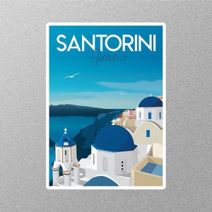 Vintage Santorini Greece Travel Sticker