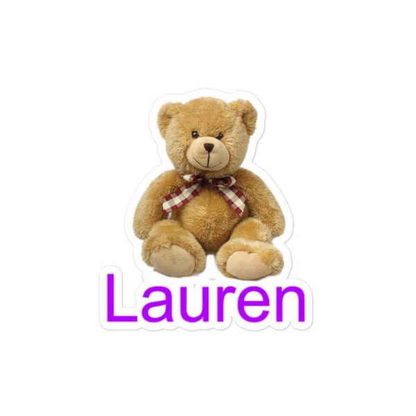 Your Name Teddy Bear PERSONALIZED CUSTOM STICKERS