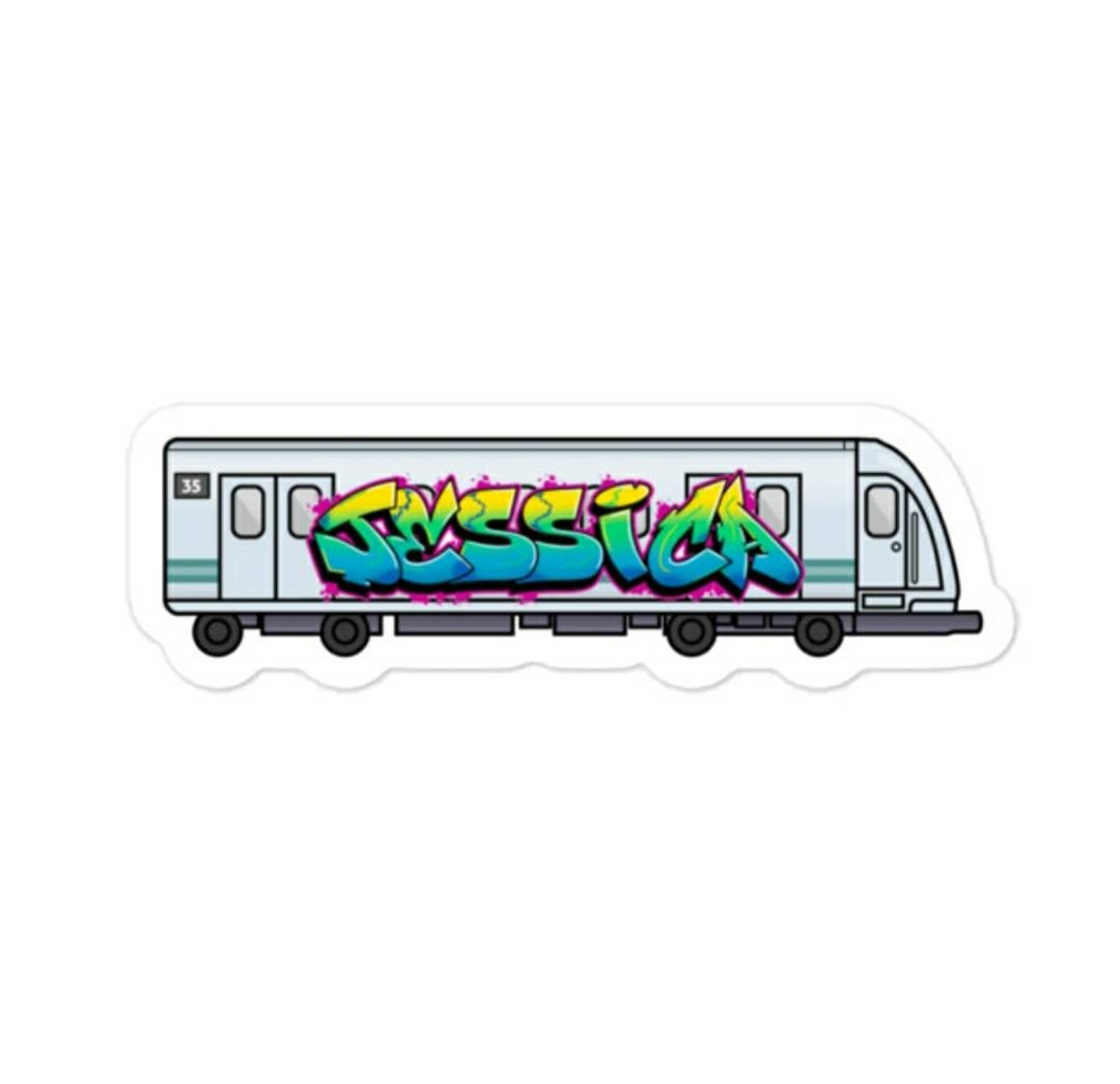 Your Name Graffiti on Subway Train PERSONALIZED CUSTOM STICKERS - Etsy