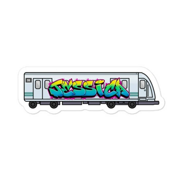 Your Name Graffiti On Subway Train PERSONALIZED CUSTOM STICKERS