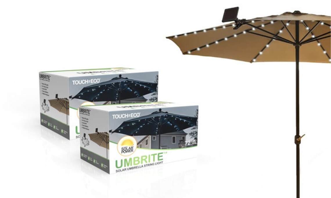 Solar LED Patio Umbrella String Light Attaches Easily and Etsy