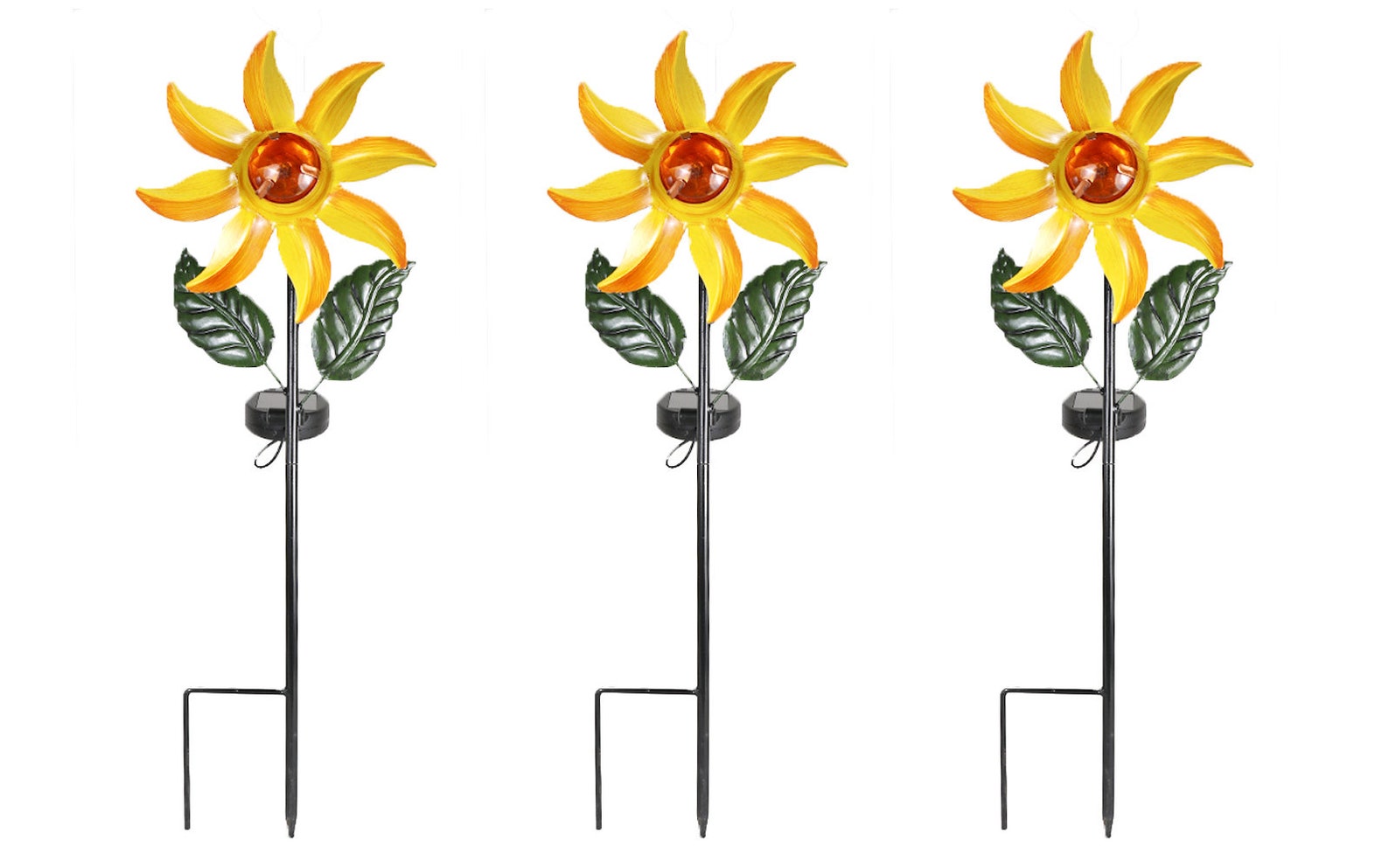 Whimsical Sunflower & Bronze Pinwheels Solar Light LED Metal Etsy
