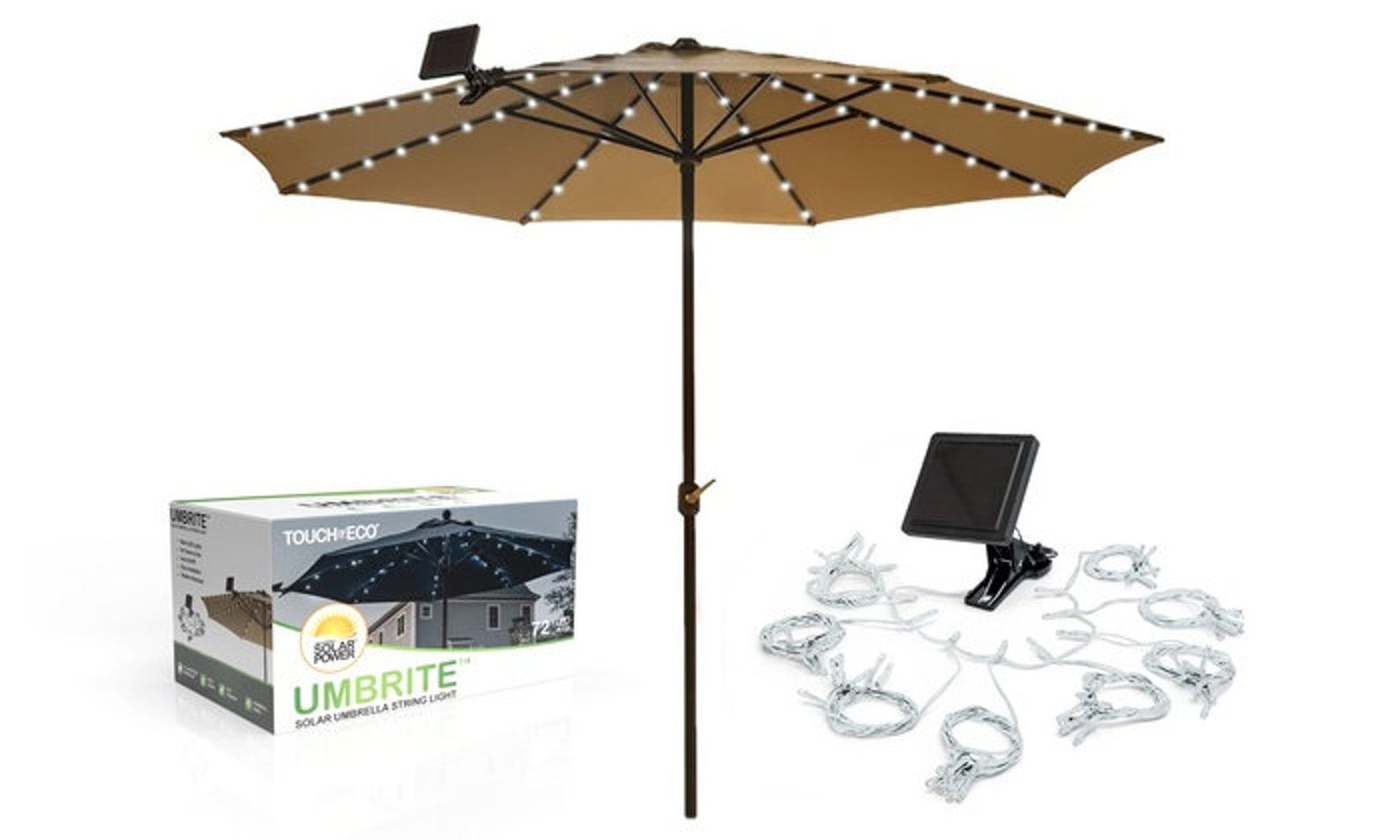 Solar LED Patio Umbrella String Light Attaches Easily and Etsy