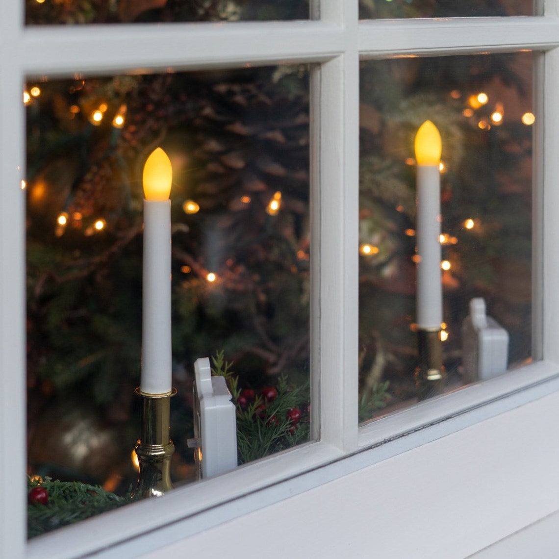 Solar LED Flameless Window Candles with Suction Cup Etsy