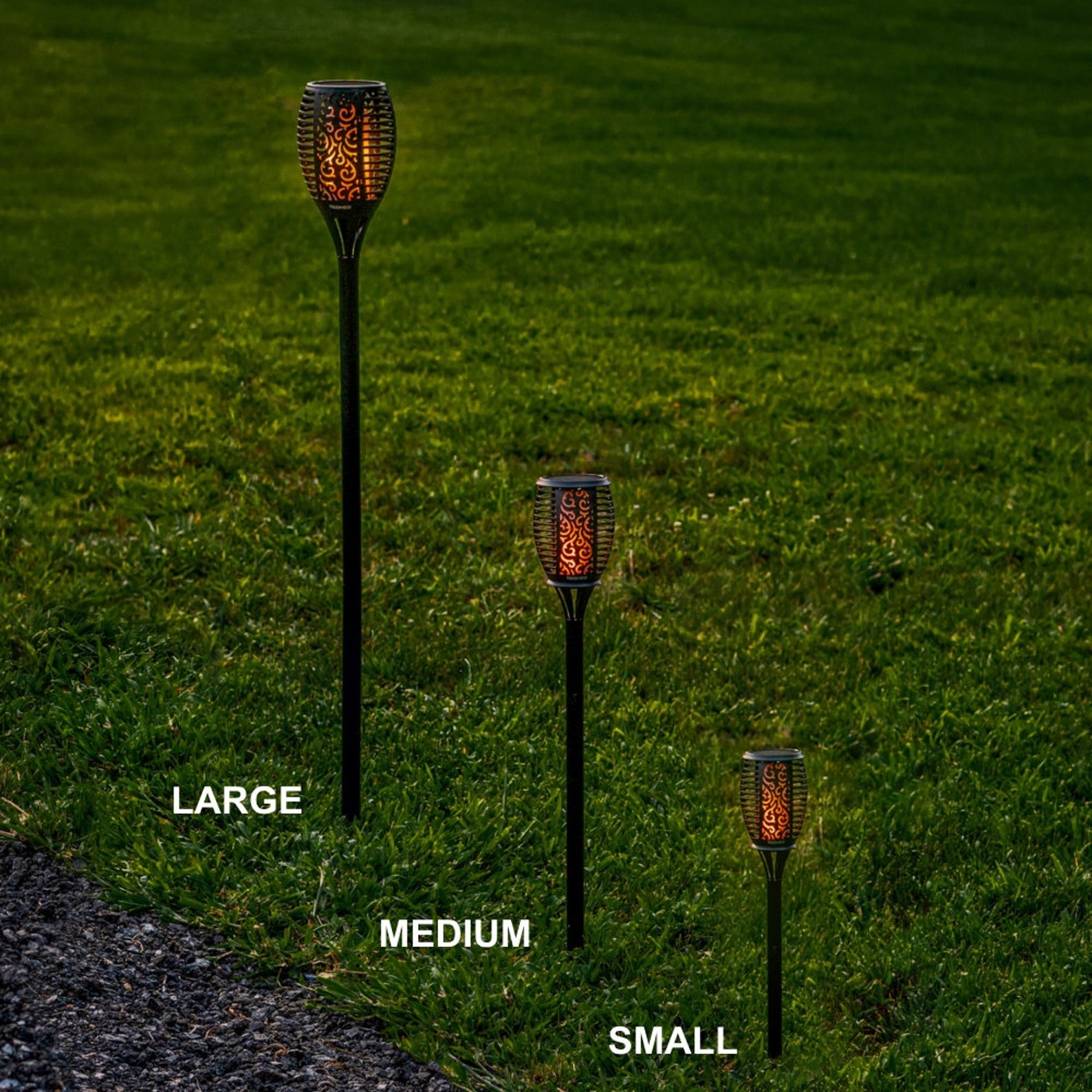 Solar LED Flickering Flame Tiki Torch Light Stake Hang or Etsy
