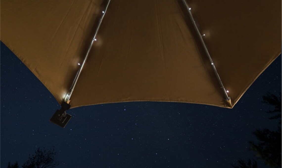 Solar LED Patio Umbrella String Light Attaches Easily and Etsy