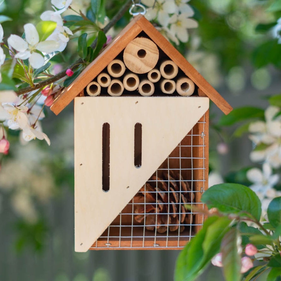 Pollinating Palace™ Bee Hive & Butterfly Wooden Insect House Etsy