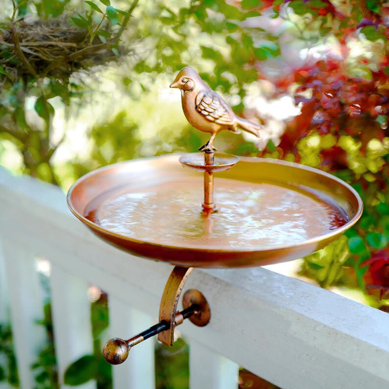 Bird Bath & Butterfly Oasis Pollinator Fountain Stake or Railing Mount Perfect for Flowers, Wildlife, Gardening and Bird Watching Great Gift