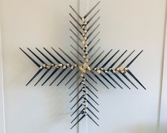 Crossroads - Brutalist Mid Century Modern style Metal Wall Sculpture