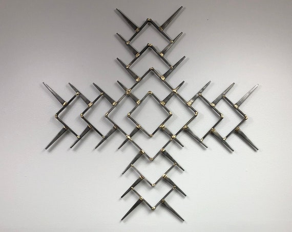 Focus - Metal Wall Sculpture - Brutalist Mid-Century style - wall mount metal sculpture