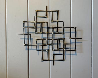 Schlicht Kompliziert - Metall Wandskulptur - Brutalist Mid-Century Stil - Wandhalterung